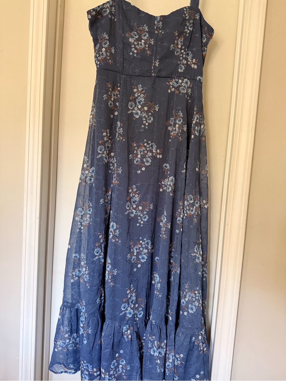 Navy Floral Corset Maxi Dress • Altar’d State “Devon” Style